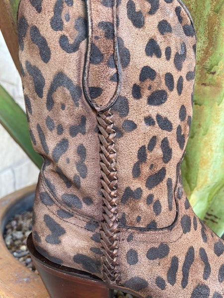 Women's Leopard Print Western Bootie - A4245 - Blair's Western Wear Marble Falls, TX