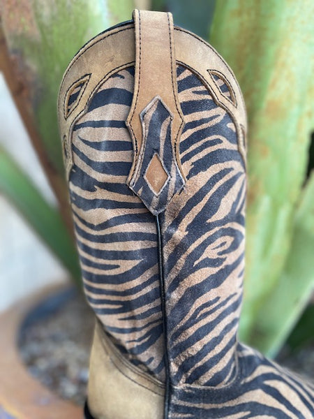 Ladies Corral Suede Zebra Printed Western Dress Boot - C3859 - Blair's Western Wear Marble Fall, TX