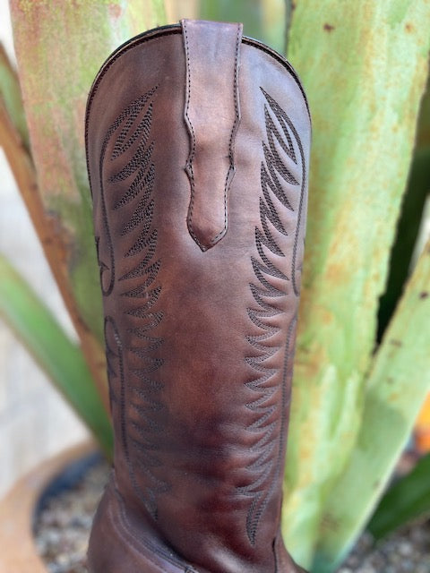 Women's Tall Chocolate Brown Dress Boot - E1570 - Blair's Western Wear Marble Falls, TX