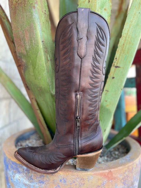 Women's Tall Chocolate Brown Dress Boot - E1570 - Blair's Western Wear Marble Falls, TX