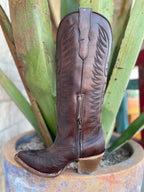 Women's Tall Chocolate Brown Dress Boot - E1570 - Blair's Western Wear Marble Falls, TX