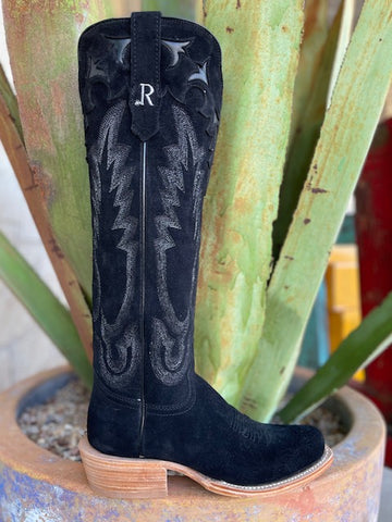 Women's Tall Black Suede R. Watson Western Dress Boot - RWL84201 - Blair's Western Wear Marble Falls, TX 