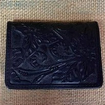 Men's Bifold Wallet Black Tooled Leather - E80143 - Blair's Western Wear - Marble Falls, TX