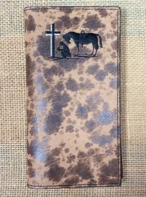 Men's Checkbook Wallet with Praying Cowboy - XRC103 - Blair's Western Wear - Marble Falls, TX