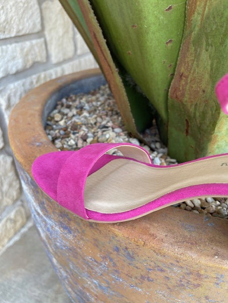 Ladies Suede Hot Pink 3" Heel - IJVC0SSSDF - Blair's Western Wear Mable Falls, TX