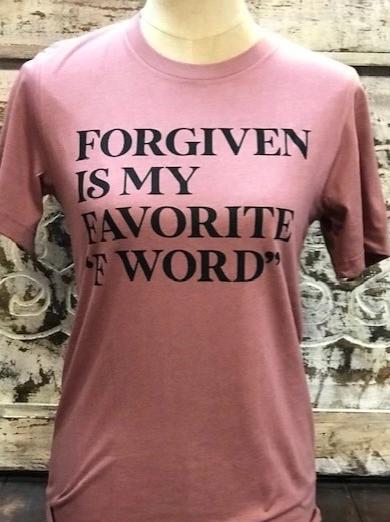 Cute Christian Ladies T-Shirt Favorite F Word mauve- RRFWORD
