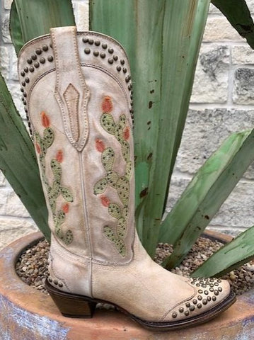 Bone Cactus Boot - Blair's Western Wear Marble Falls, TX