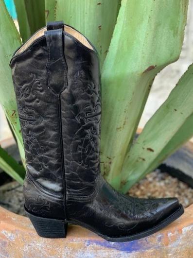 Classic Ladies Circle G Solid Black Cowgirl Western Boot - L5060