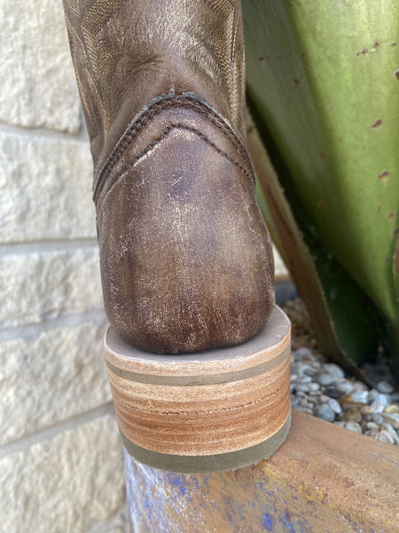 Men's Western Corral Boot in Brown W/ Walking Heel - A4105 - Blair's Western Wear Marble Falls, TX