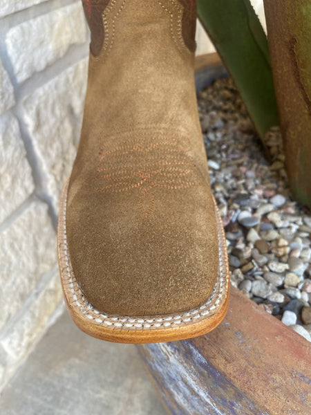 Men's Western R. Watson Boot in Brown/Green/Red/Yellow W/ Ruff-Out Cowhide - RW8206-1 - Blair's Western Wear Marble Falls, TX