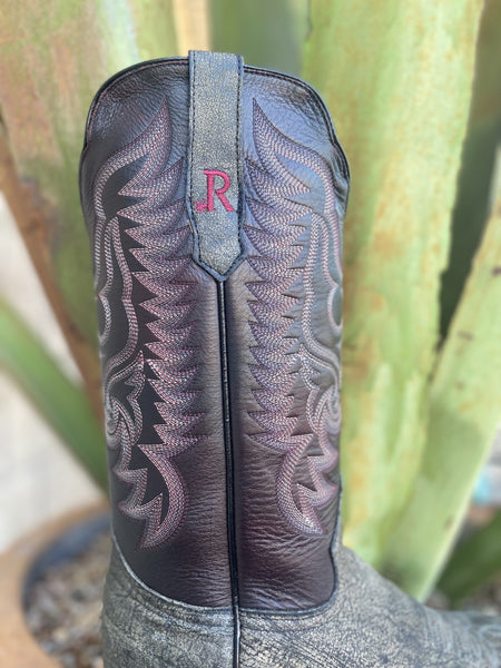 Men's Western R. Watson Cape Buffalo Boot in Plum/Charcoal - RW7100-2 - Blair's Western Wear Marble Falls, TX
