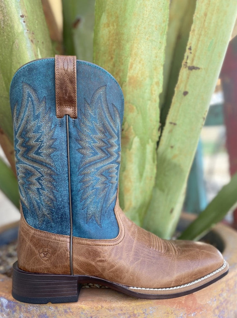 Men's Western Ariat Boot in Teal & Brown Full Grain Leather - 10034080 - Blair's Western Wear Marble Falls, TX 