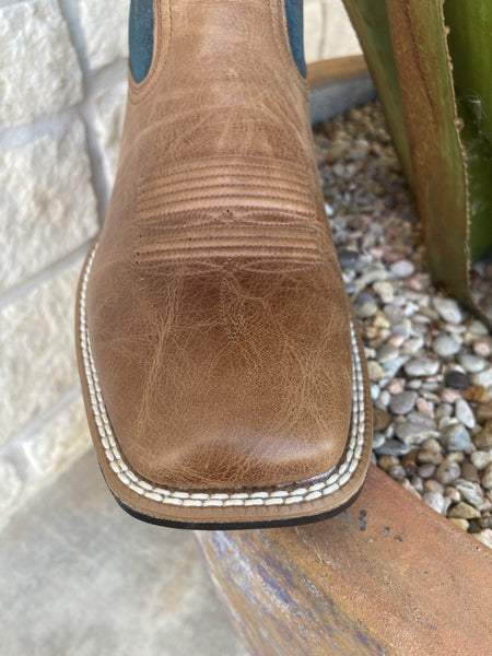 Men's Western Ariat Boot in Teal & Brown Full Grain Leather - 10034080 - Blair's Western Wear Marble Falls, TX