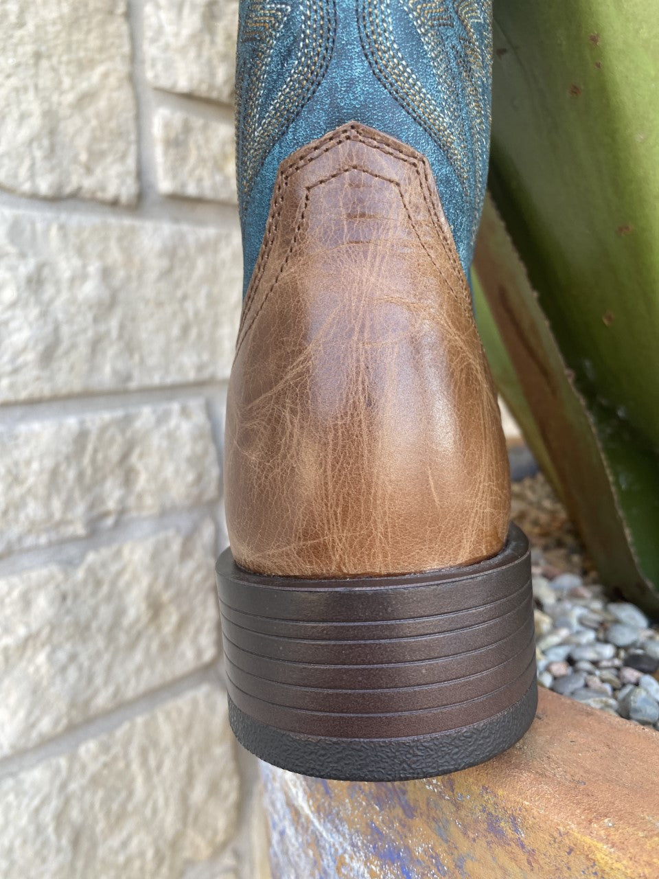 Men's Western Ariat Boot in Teal & Brown Full Grain Leather - 10034080 - Blair's Western Wear Marble Falls, TX