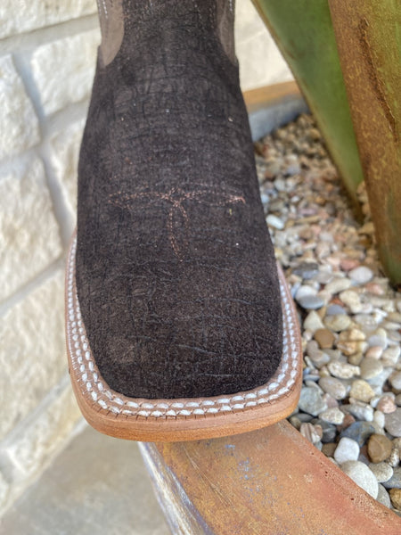 Men's Western Ariat Boot in Dark Chocolate Suede Leather - 10040241 - Blair's Western Wear Marble Falls, TX