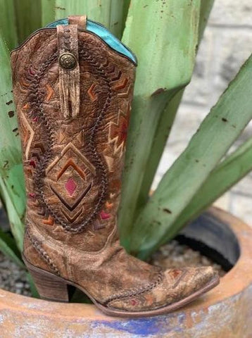 Corral Cowgirl Western Aztec Boot - C2872