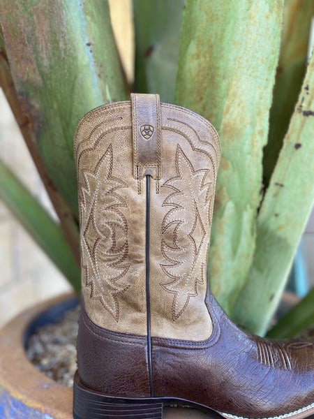 Men's Western Ariat Boot in Natural & Brown Full Grain Leather - 10040344 - Blair's Western Wear Marble Falls, TX