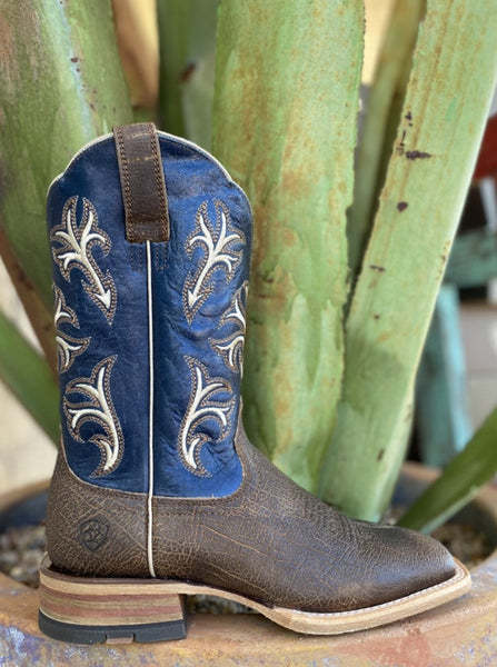 Men's Western Boot in Blue & Brown - 10038264 - Blair's Western Wear Marble Falls, TX