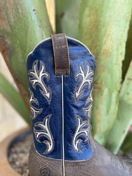 Men's Western Boot in Blue & Brown - 10038264 - Blair's Western Wear Marble Falls, TX