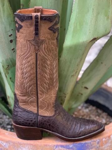 Ladies Handmade Rios of Mercedes Caiman Stove top Cowgirl Boot - 0397N