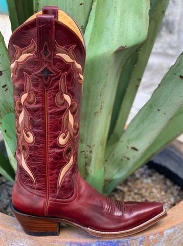 Ladies Handmade Rod Patrick Western Red Boot - 15008