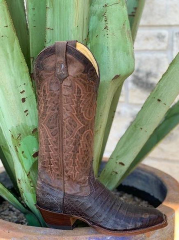Rod Patrick Handmade Caiman Alligator Chocolate Women's Boot - 16371