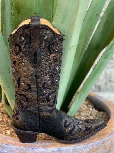 Ladies Western Black Cowgirl Boot by Corral - C1105