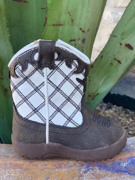 Cowboy Infant Baby Brown and White Western Boot - 91619020139