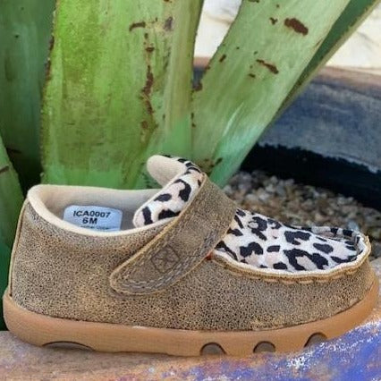 Twisted X Infant Cowgirl Leopard Moccasin  - ICA0007