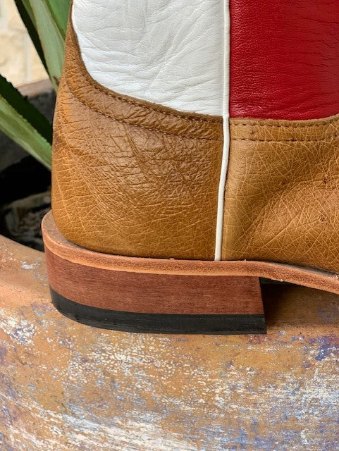 Anderson Bean Men's Belly Ostrich Texas Flag Western Boot