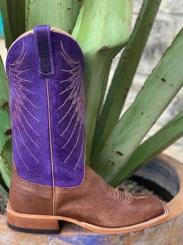 Men's Anderson Bean Western Warthog Boot with purple top - 323823
