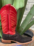 Anderson Bean Men's Western Square Toe Dark Elephant Boot with Red top - 321167