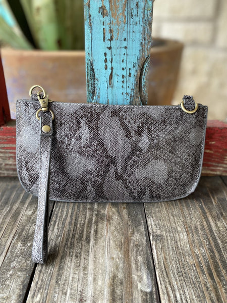 Ladies Grey Phython Crossbody or Handheld Purse Wallet - L8127-10 - Blair's Western Wear Marble Falls, TX