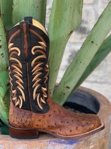 Men's Exotic Full Quill Ostrich Leather handmade cowboy boot by Rod Patrick - 13518