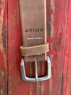 Men's Brown Beveled Edge Leather Belt