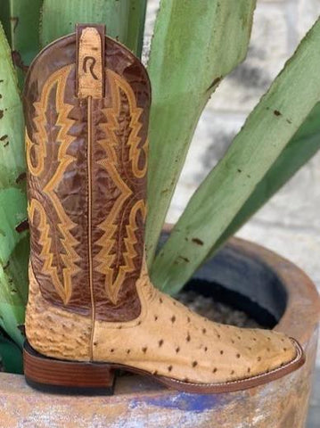 Men's Rod Patrick Exotic Full Quill Saddle Ostrich leather Western cowboy boots - 11870