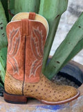 Men's Saddle Ostrich Square Toe Western Boot