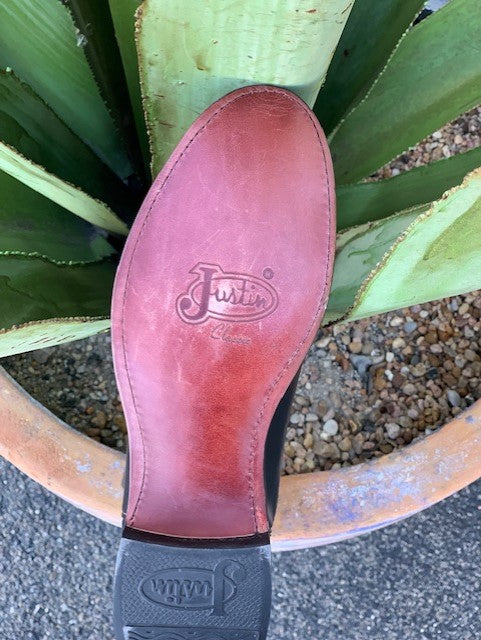 Men's Black Round Toe Roper Boot