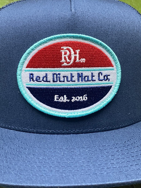 Men's Red Dirt Logo Cap in Navy/Red/Mint W/ Embroidered Patch - RDHC246 - Blair's Western Wear Marble Falls, TX