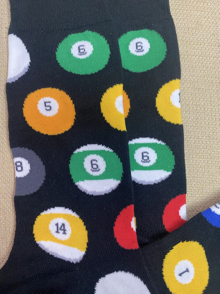 Men's Billard Ball Socks in Black/Multi Colors - MNC2423BLK - Blair's Western Wear Marble Falls, TX
