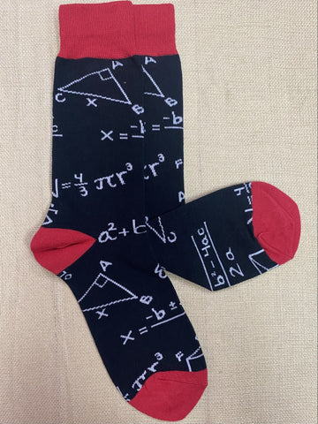 Men's Math Equation Socks in Black/Red/White - MNC415 - Blair's Western Wear Marble Falls, TX 