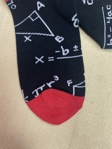 Men's Math Equation Socks in Black/Red/White - MNC415 - Blair's Western Wear Marble Falls, TX