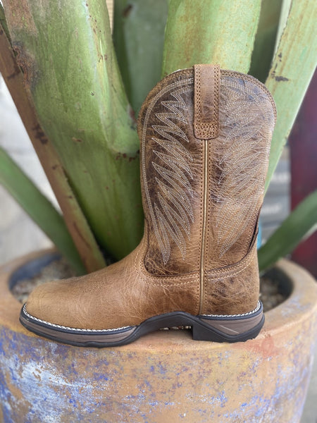 Women's Ariat Boot in Brown w/ Square Toe. Oil/Slip Resistant - 10038379 - Blair's Western Wear Marble Falls, TX