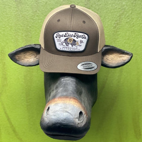Men's Red Dirt Hat Co in Tan with an armadillo patch - Blair's Western Wear - Marble Falls, TX