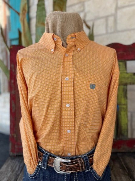 Men's Cinch Melon/Turquoise Patterned Long Sleeve Button Down - MTW1105419 - Blair's Western Wear Marble Falls, TX