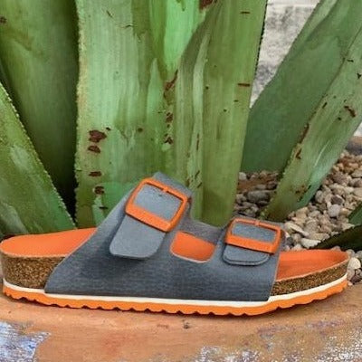 Kid's Birkenstock Arizona Grey & Orange Sandal - 1015644