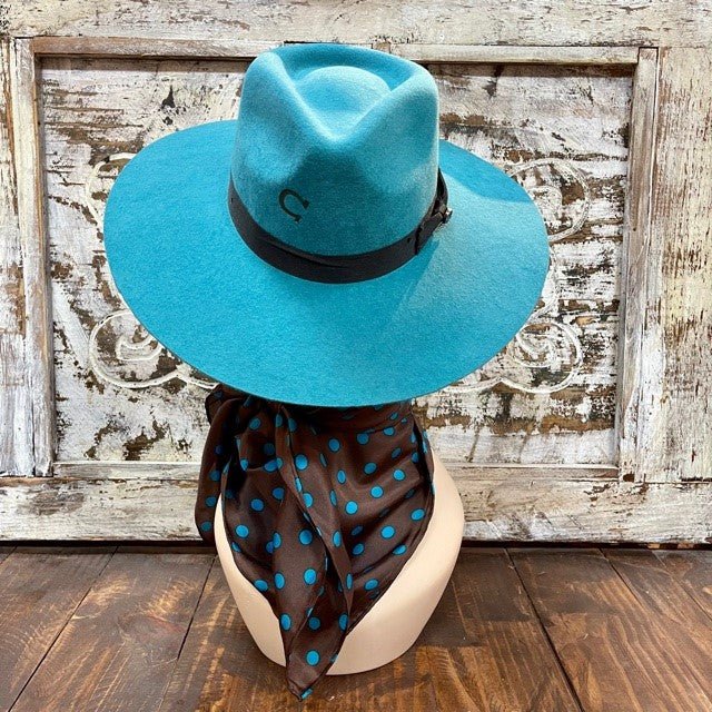 Wild Rag - CM - Mocha & Turquoise Polka Dot Print - Blair's Western Wear - Marble Falls, TX 