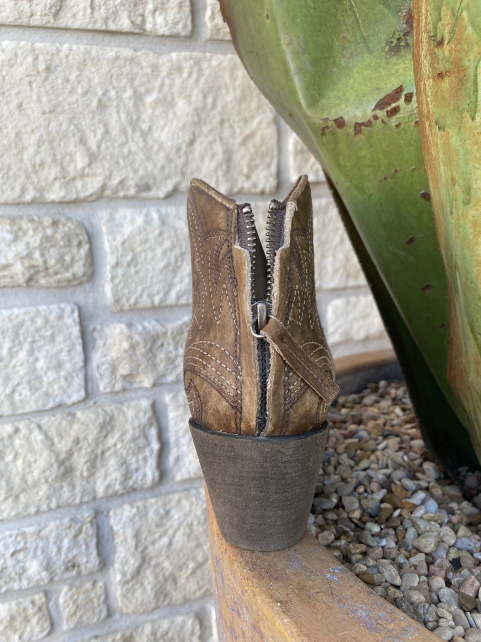 Women's Ariat Layla Distressed Brown Western Zip Bootie